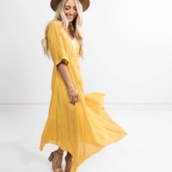 Mustard yellow le creme dress - Picture 1 of 3